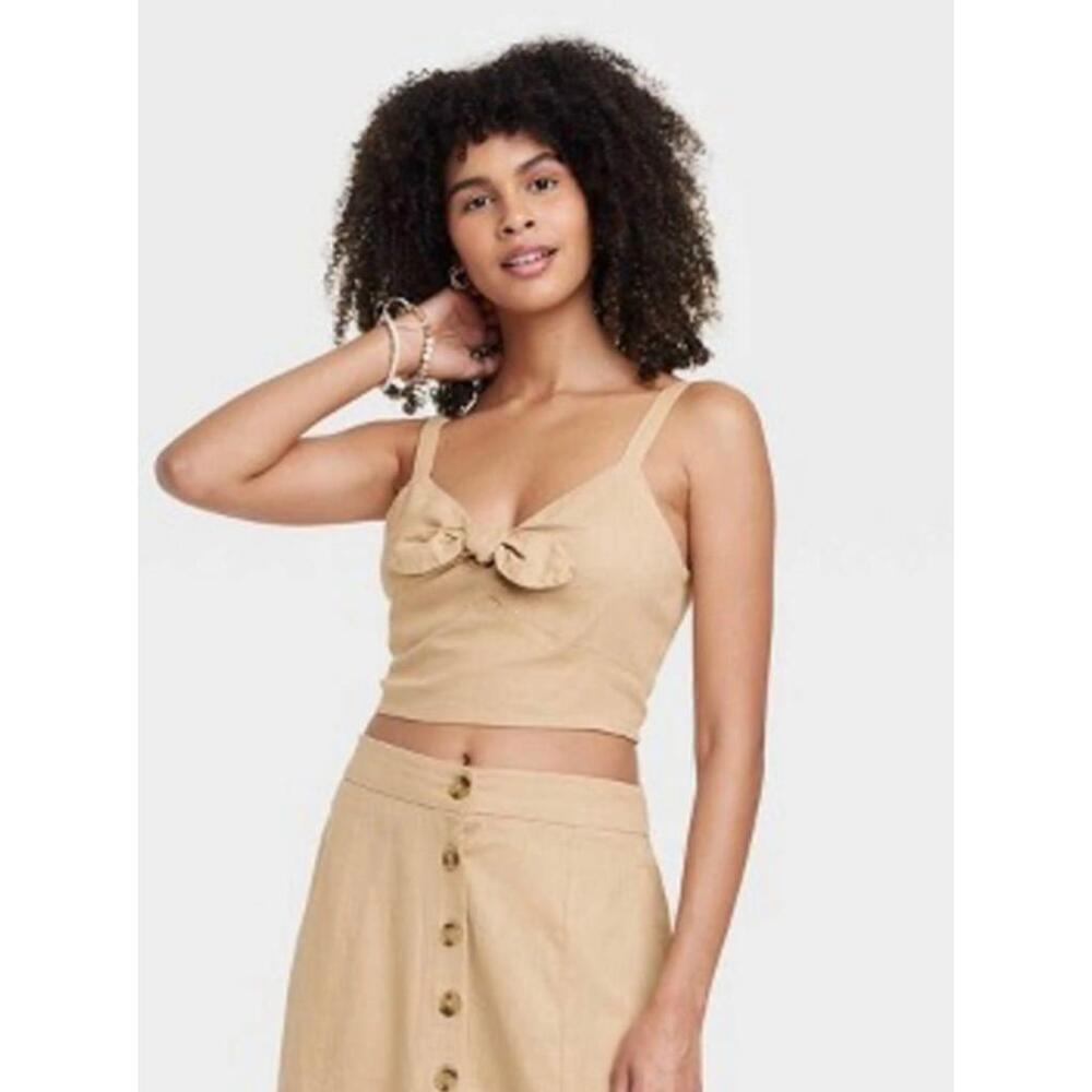 NWT Women's Universal Thread Tan Crop Top XL